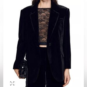 NWT Sandro Velvet Blazer